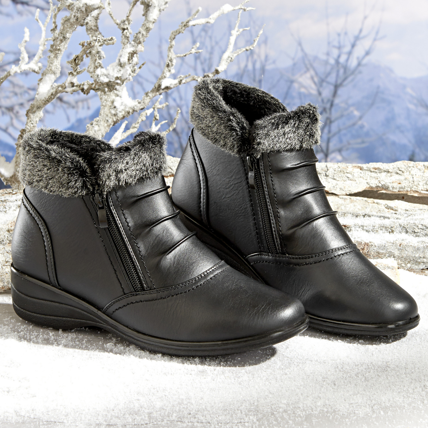 Bottines fourrées noires