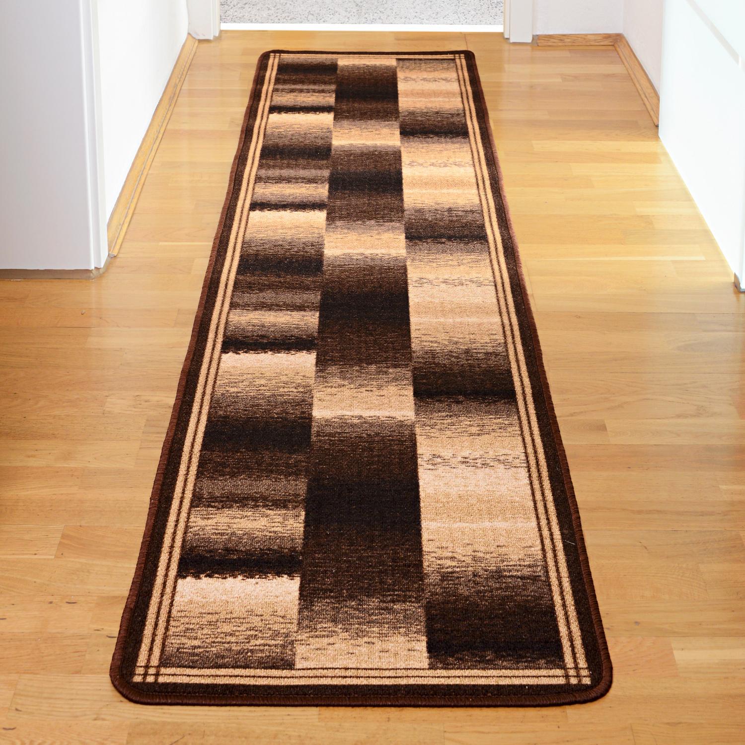 Tapis de salon rectangulaire nuances de marron et beige - Mon Coin Maison