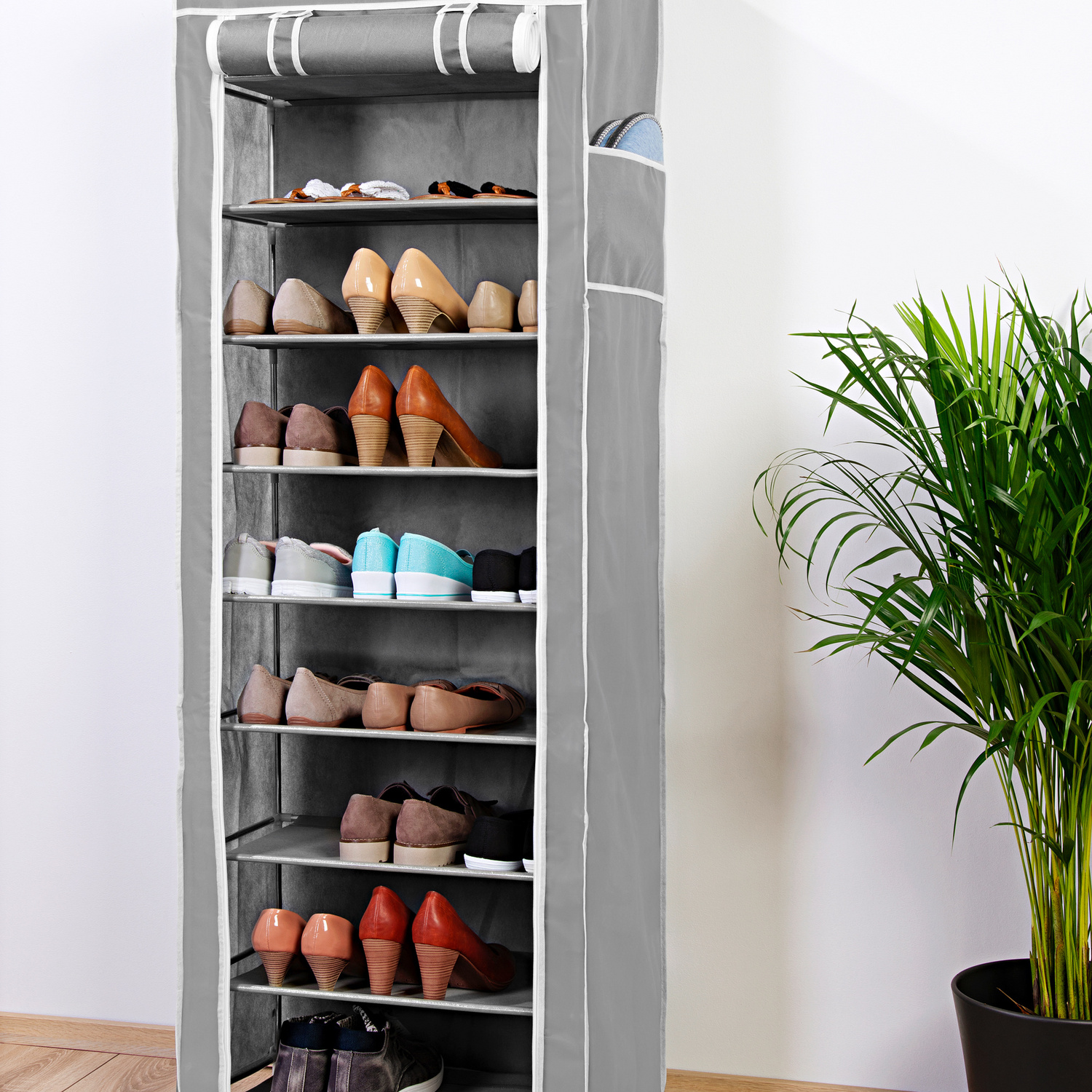 Armoire à chaussures, gris Vitrine Magique