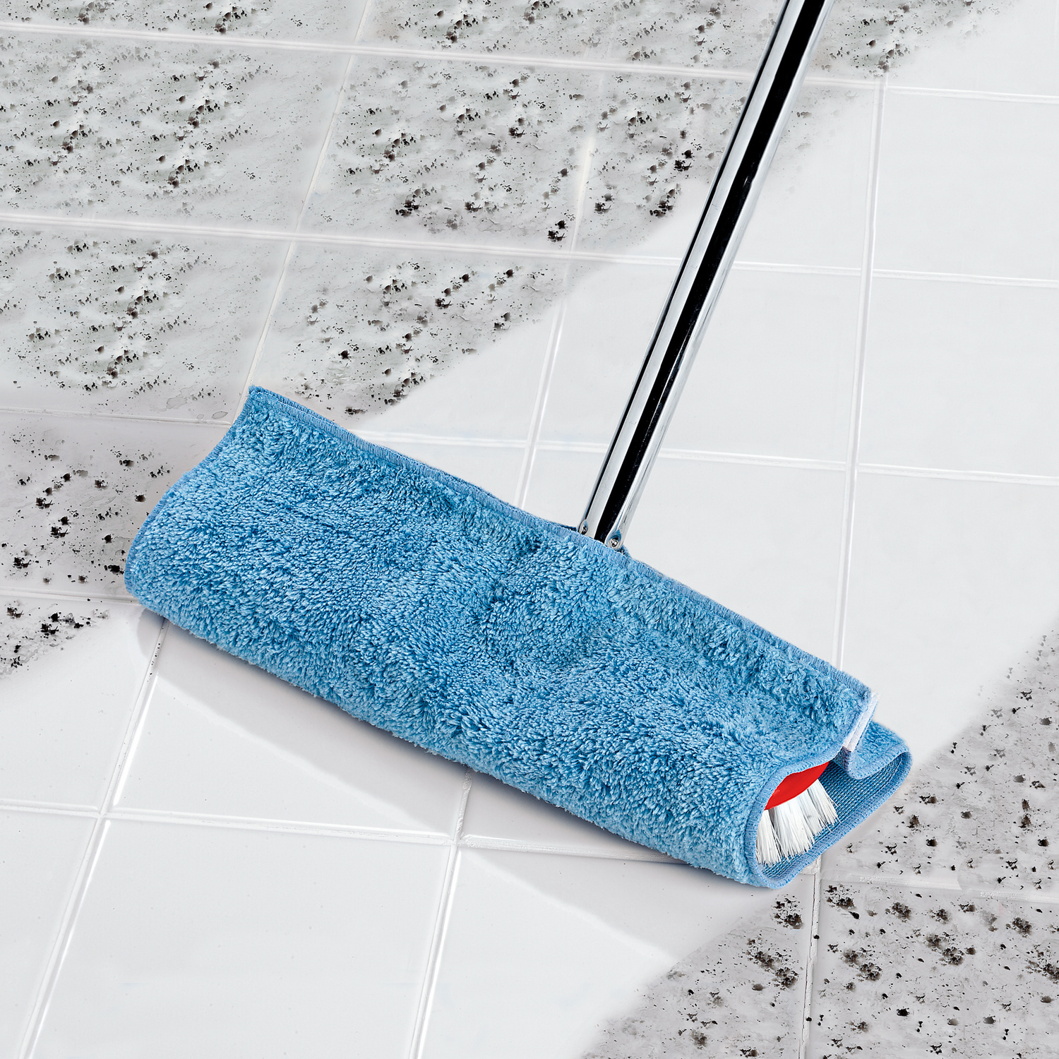 Serpillère De Nettoyage,grande Tête De 42 Cm,pivotante à 360 °,avec Raclette, Pour Bois,carrelage, Marbre(6 Morceaux De Tissu), Bleu - Maison