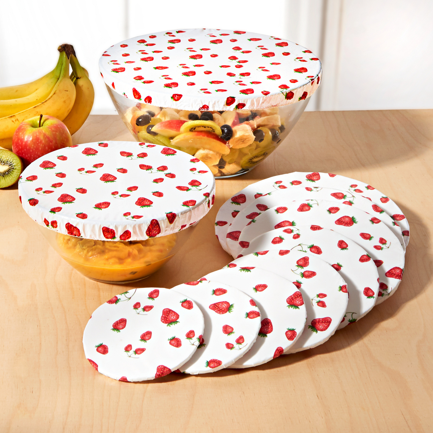 Lot de 10 couvre-plats fraîcheur Fraises