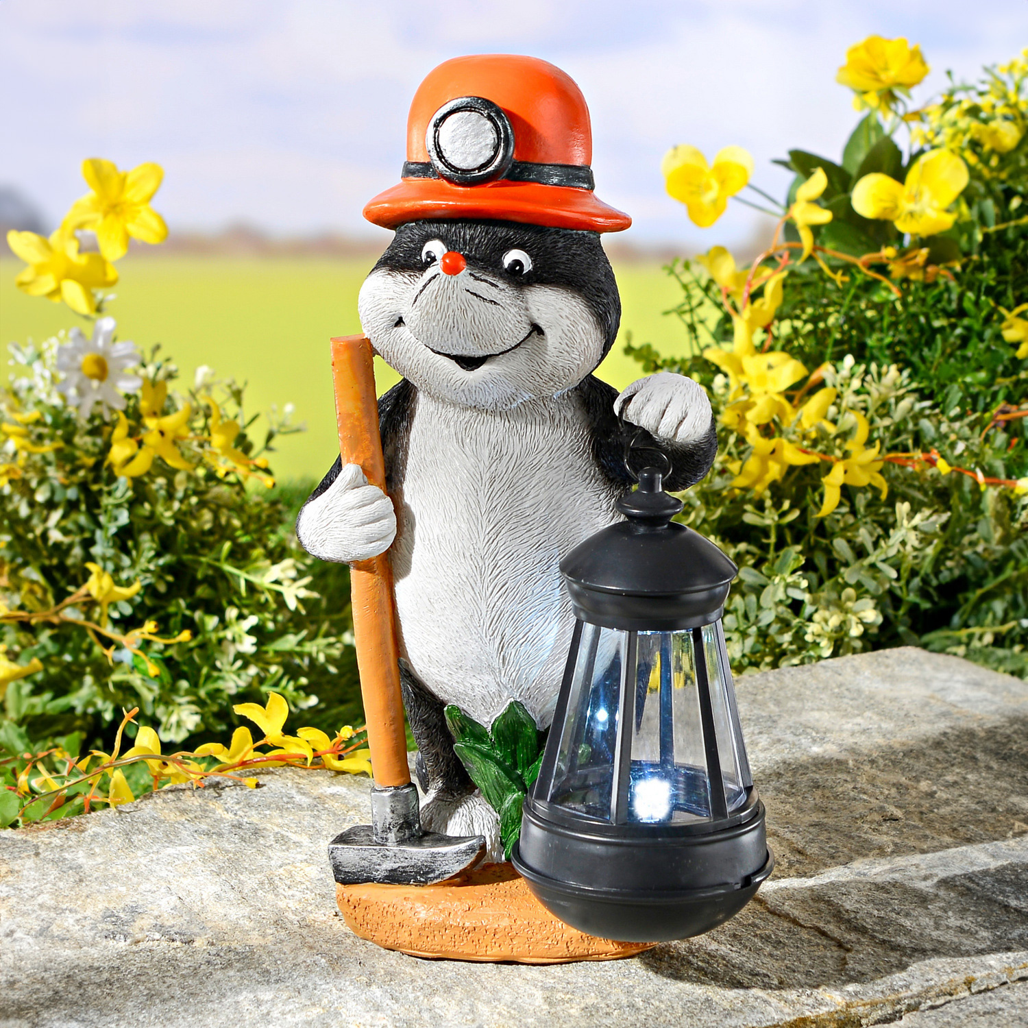 Décoration solaire Taupe avec lanterne