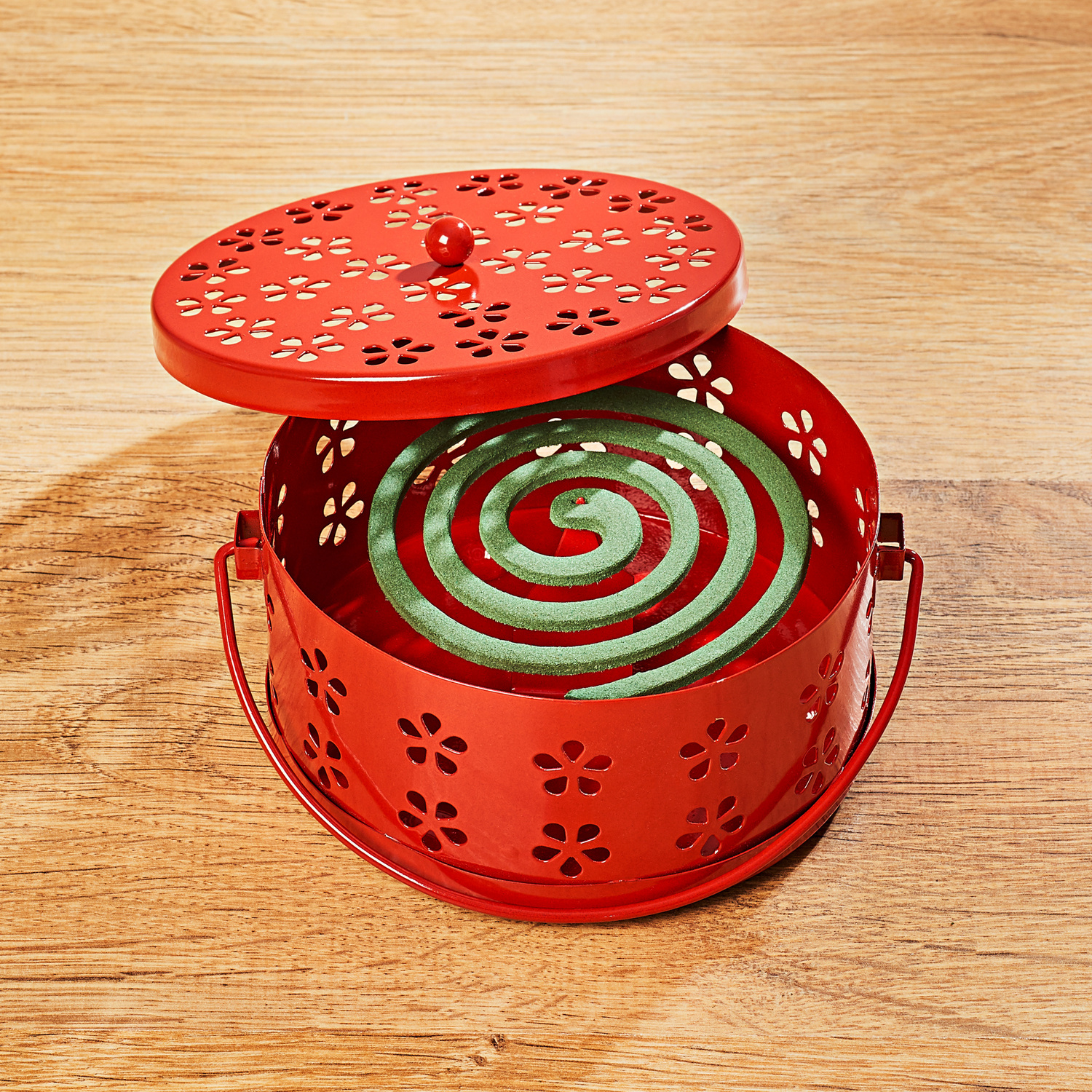 Diffuseur en métal pour spirales anti-insectes, rouge