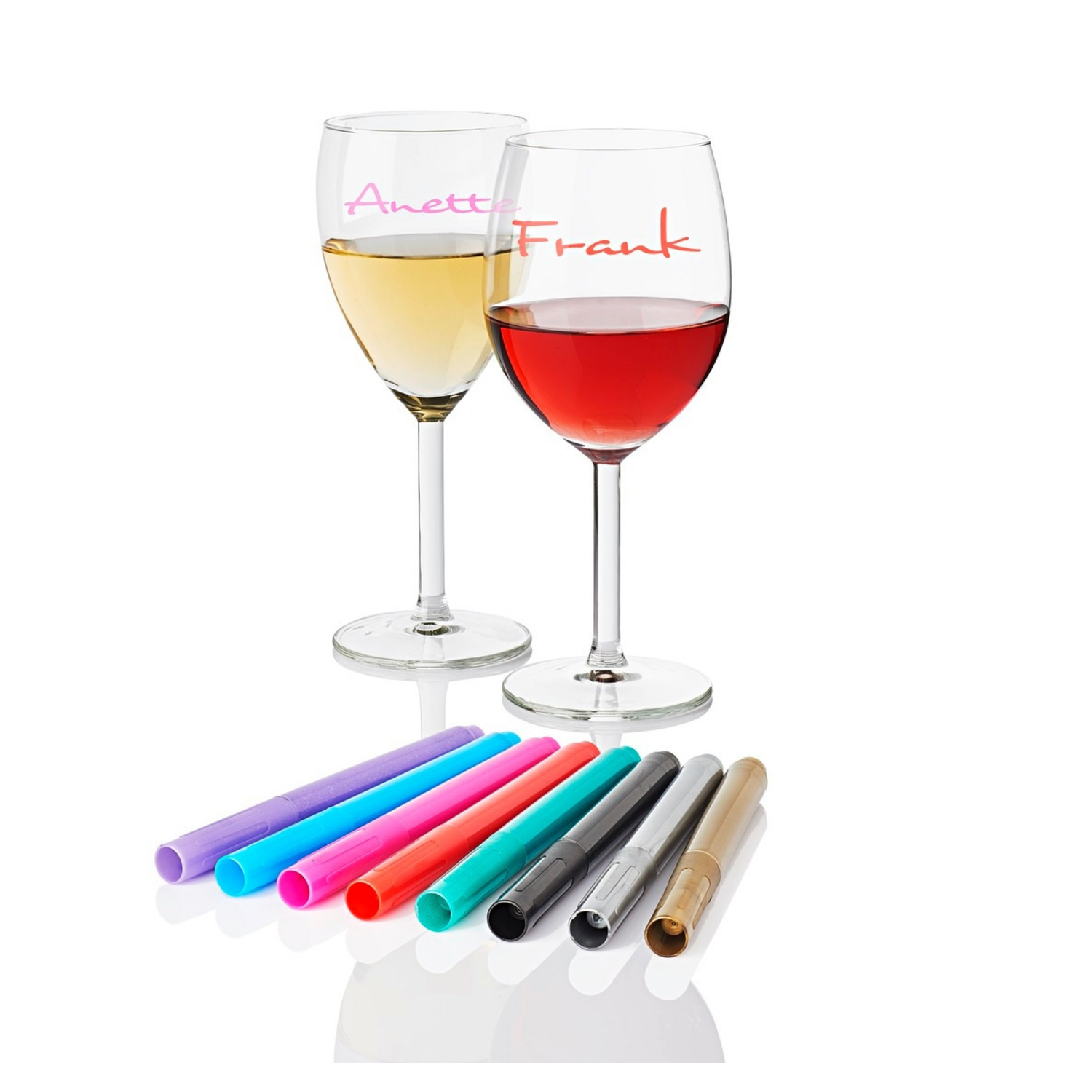 Lot de 8 marqueurs verre