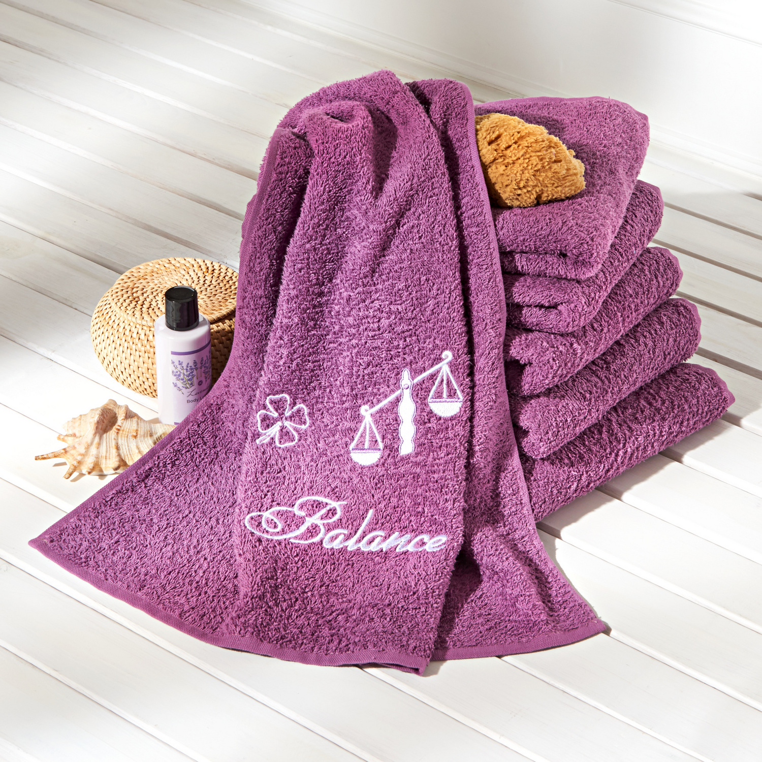 Drap de douche signe astrologique, violet