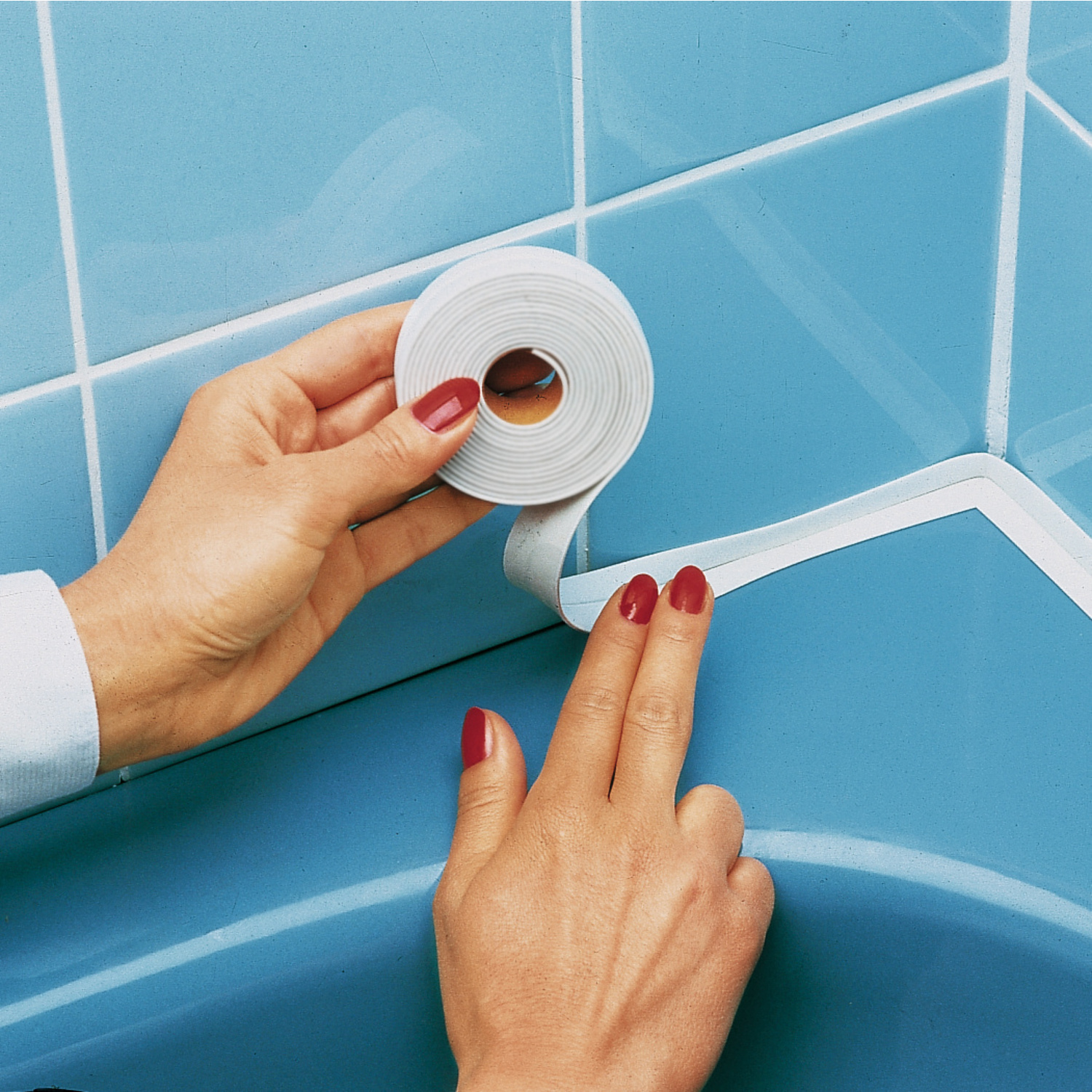 Ruban d'étanchéité autocollant pour douche, salle de bains, blanc