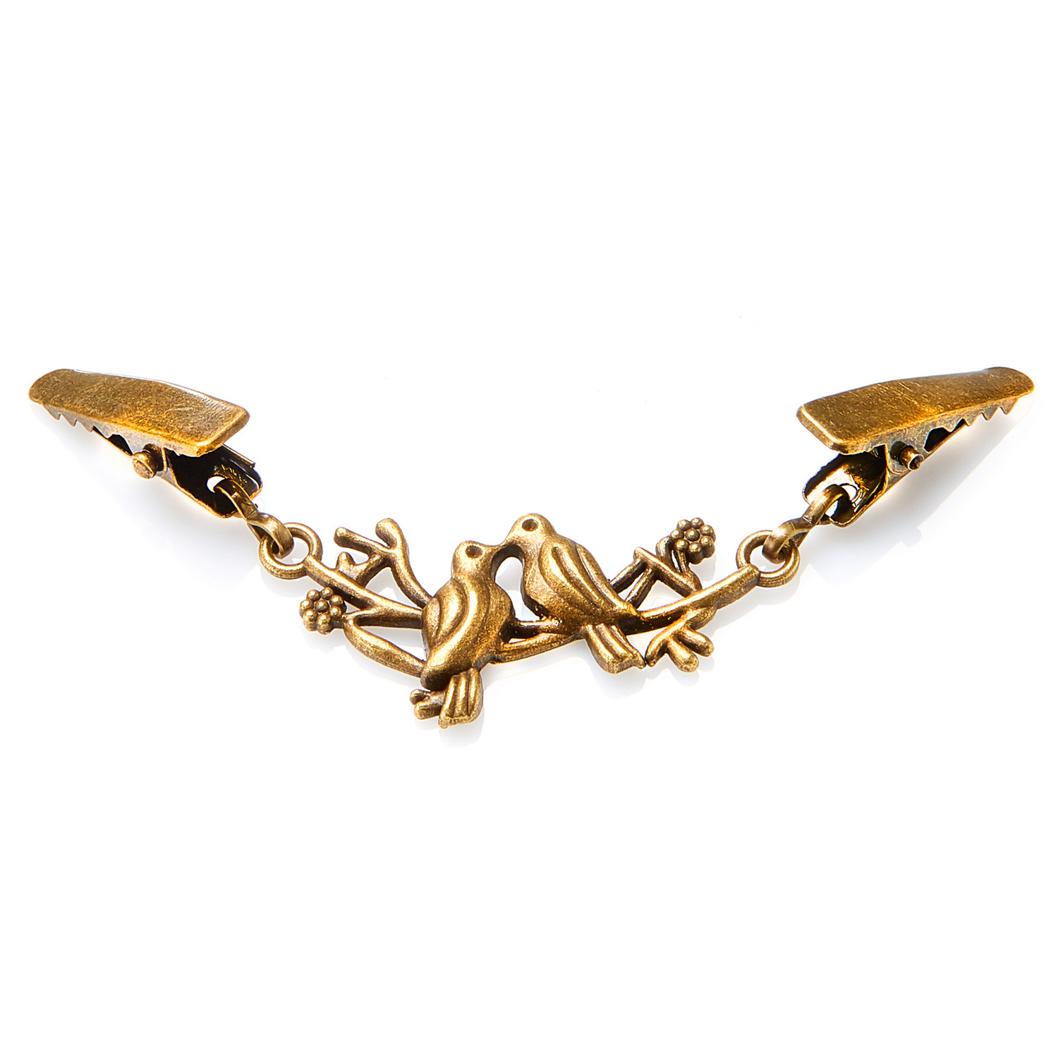 Fermoir fantaisie oiseaux, laiton