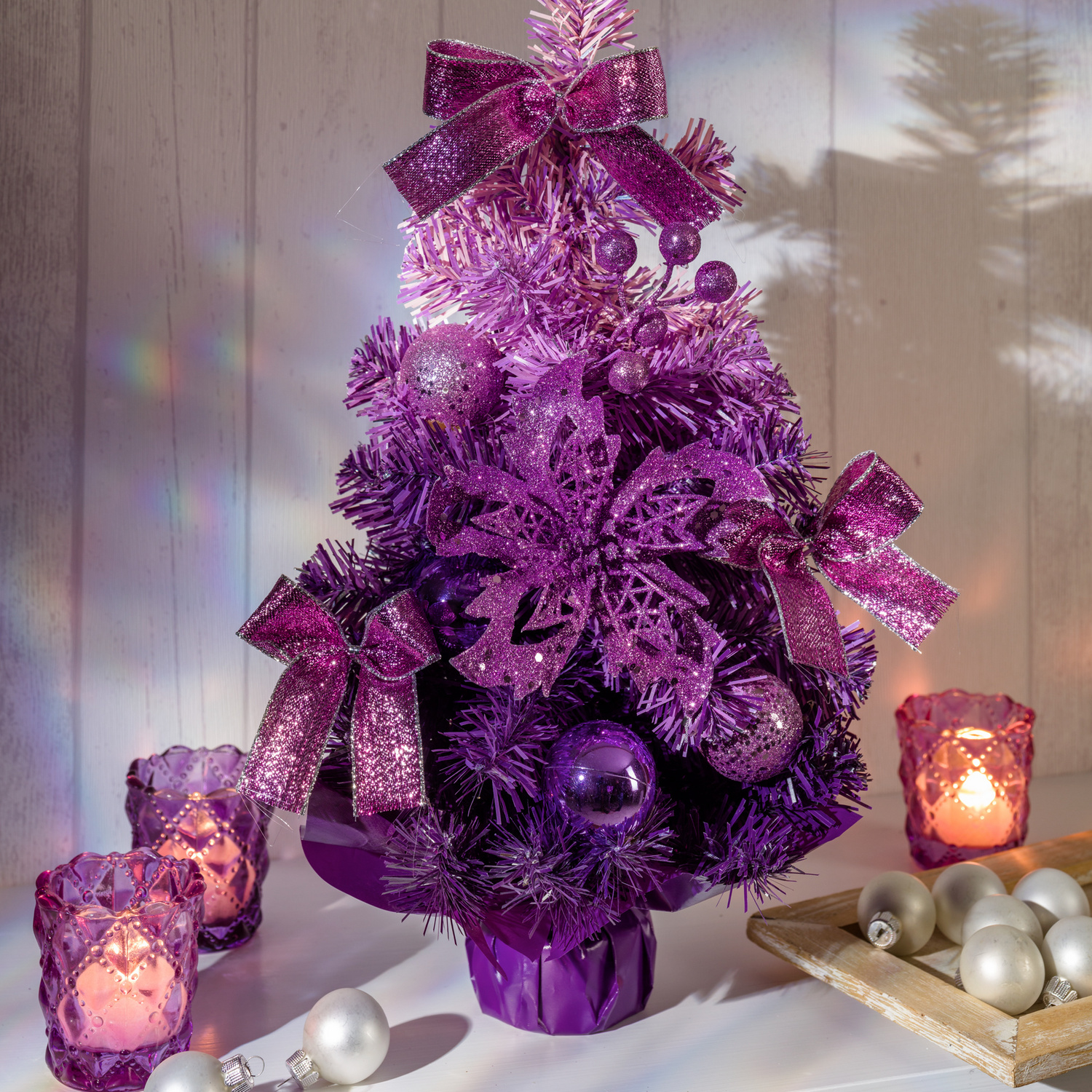 Sapin de Noël violet Vitrine Magique