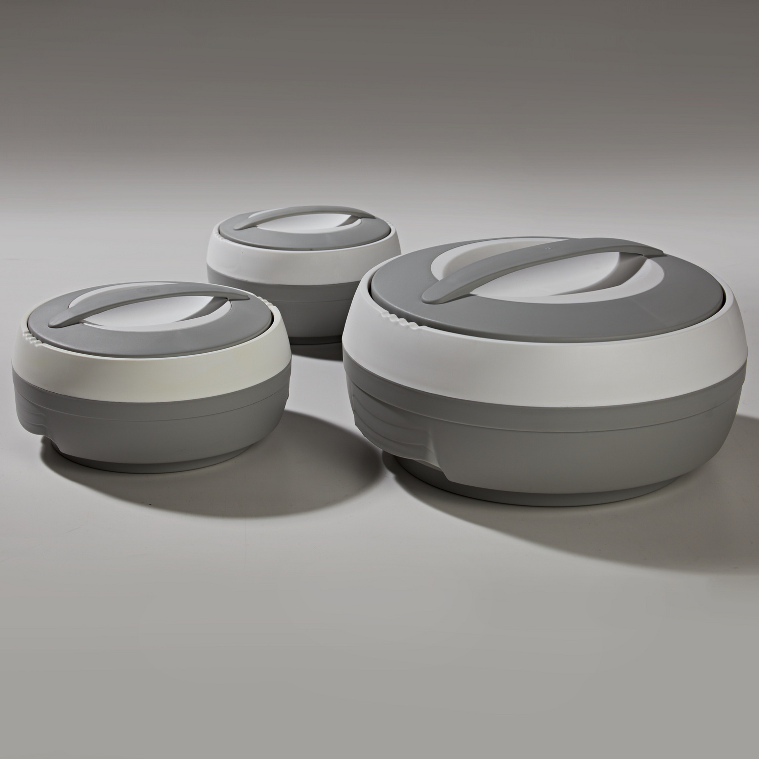Lot de 3 plats isothermes, gris