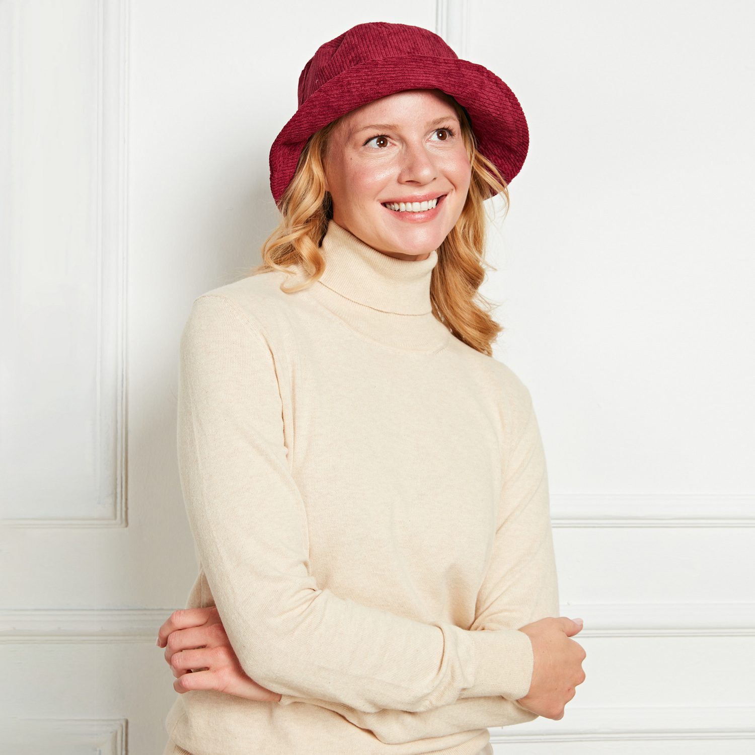 Chapeau “Velours côtelé” bordeaux