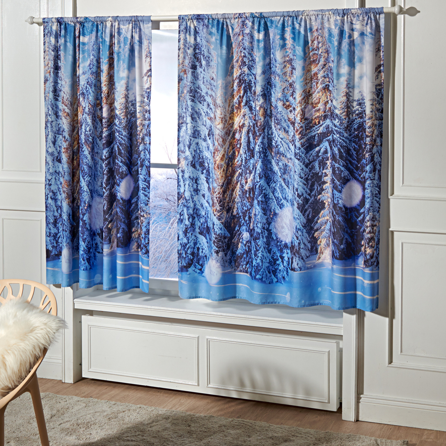 Rideau De Noël Avec Tringle Courte, 137,2 X 45,7 Cm Pour La