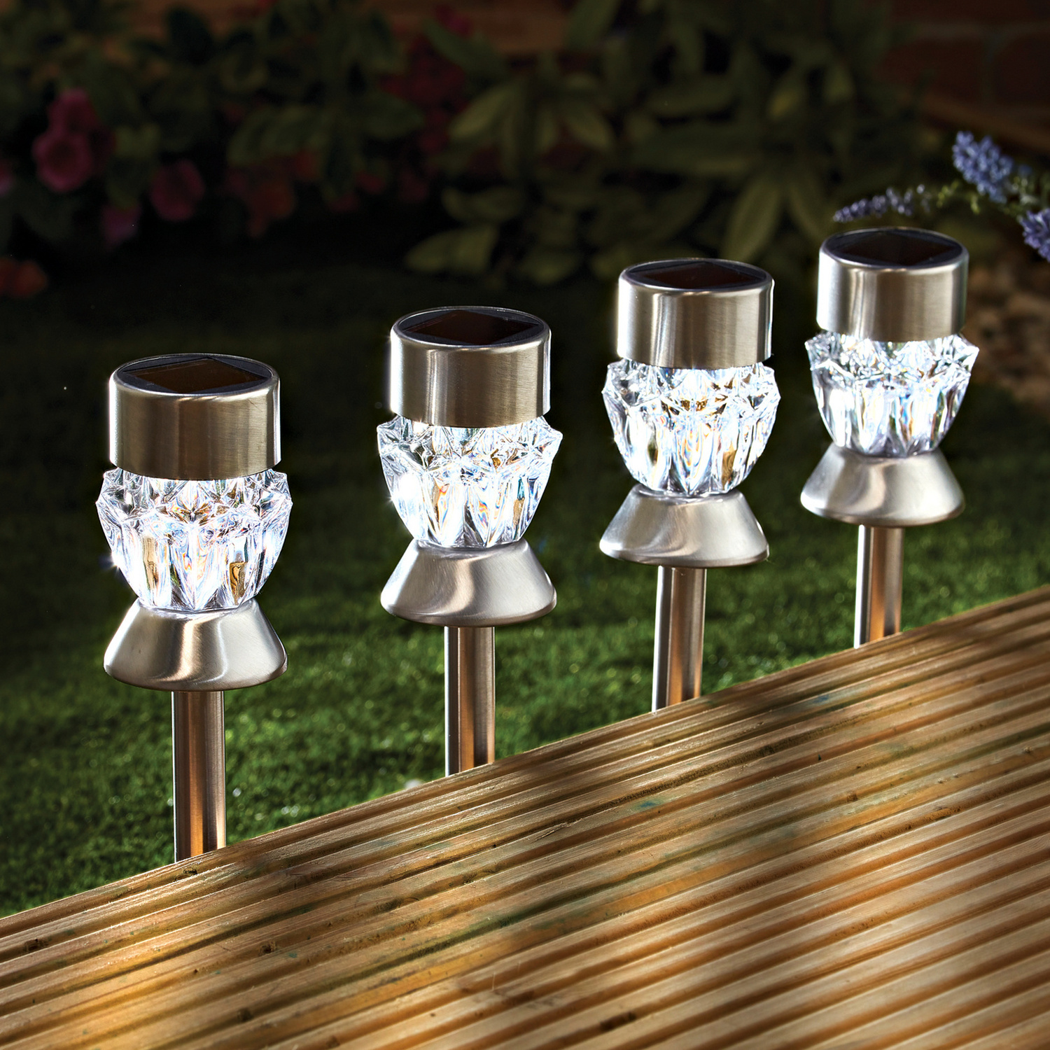 Lot de 4 lampes solaires "Cristal" Gainsborough
