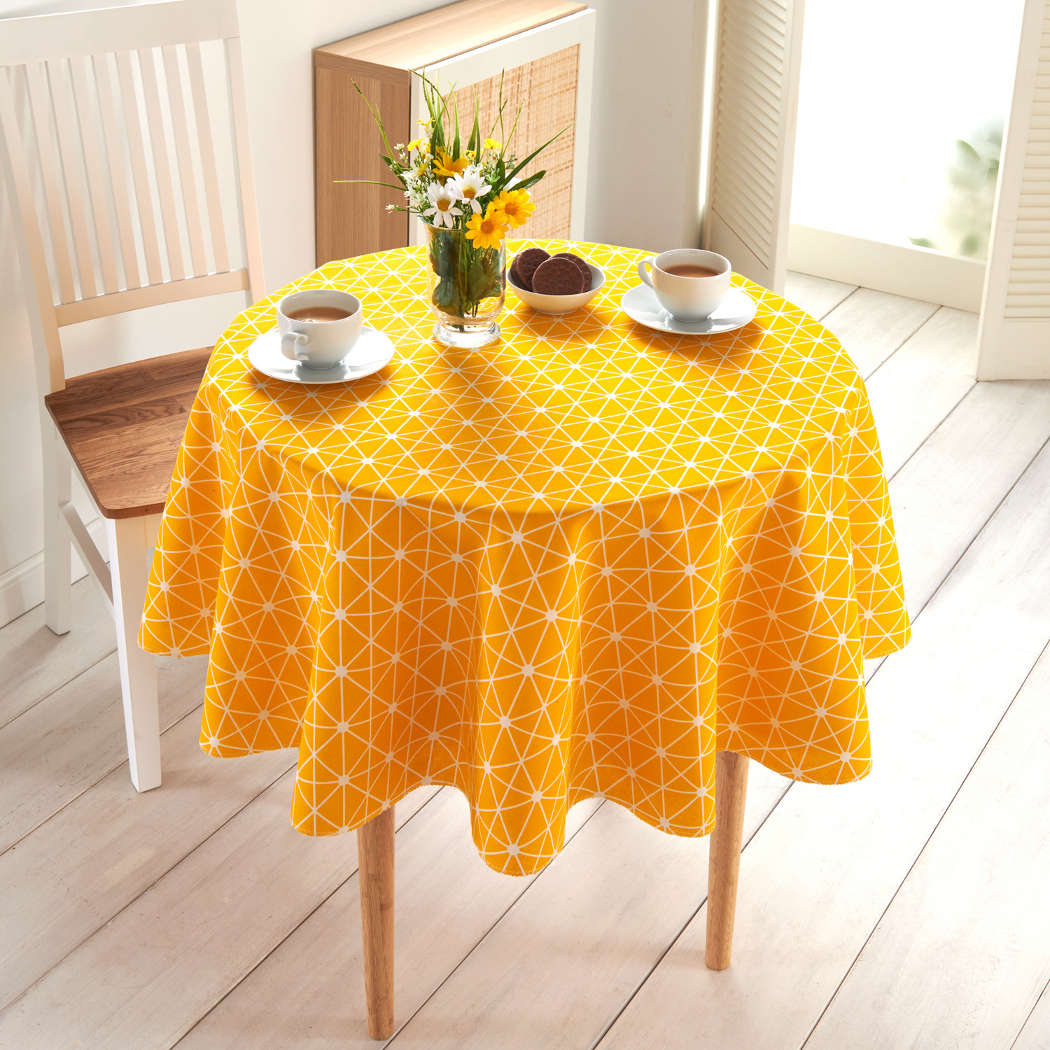 Nappe jaune soleil Eldo Ø140cm