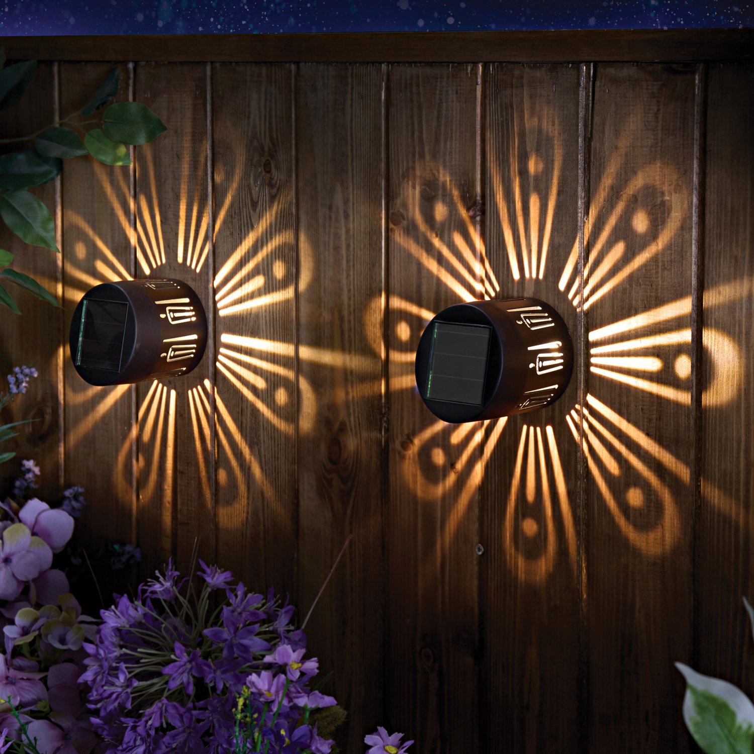 Lot de 2 lampes solaires murales "Fleurs" Gainsborough