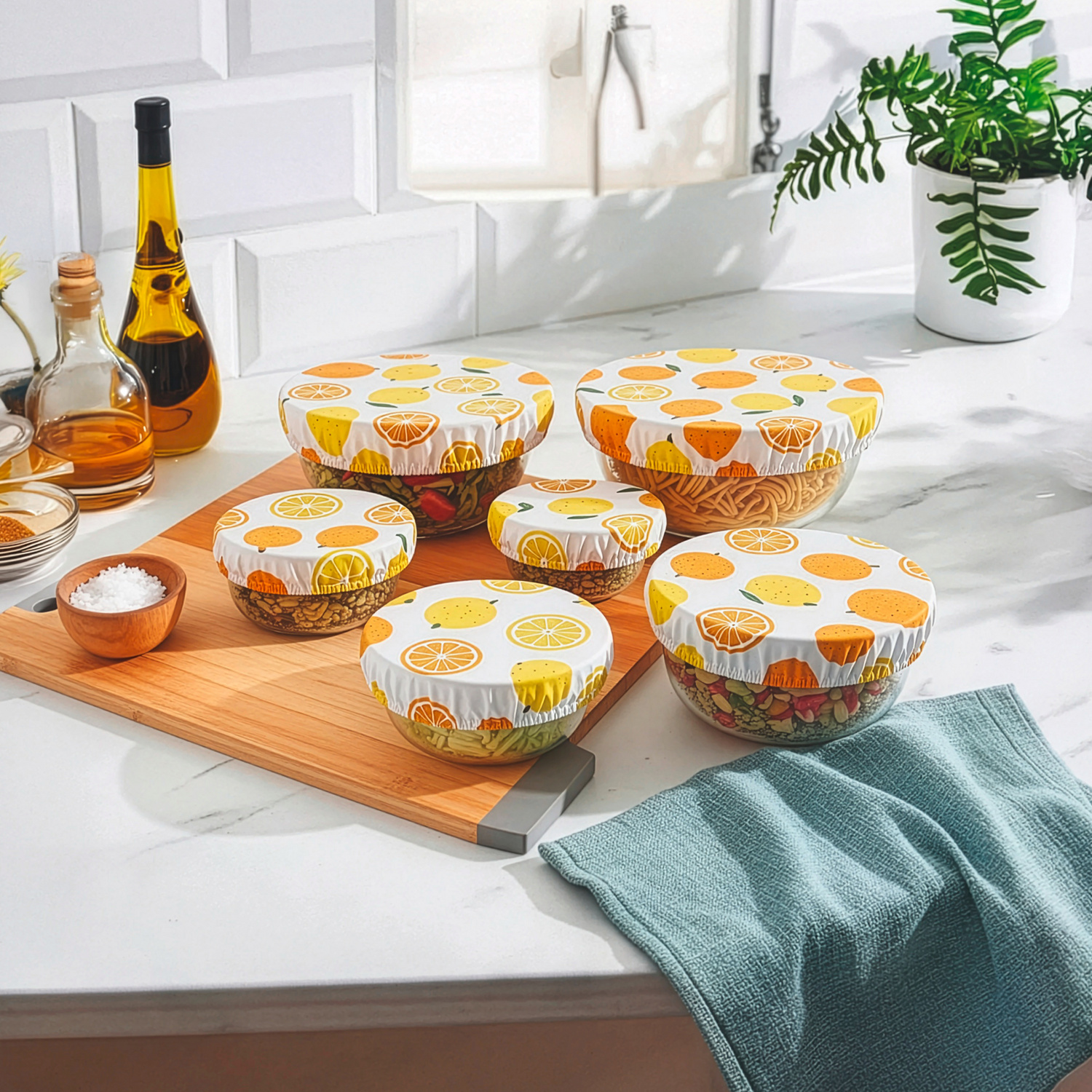 Couvercles alimentaires, lot de 5